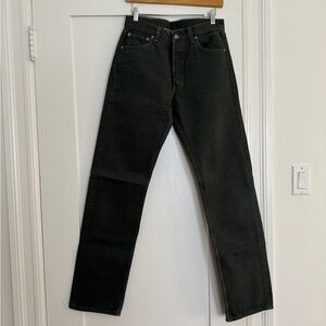 Vintage Levi’s 501s moss green in size 28 tall